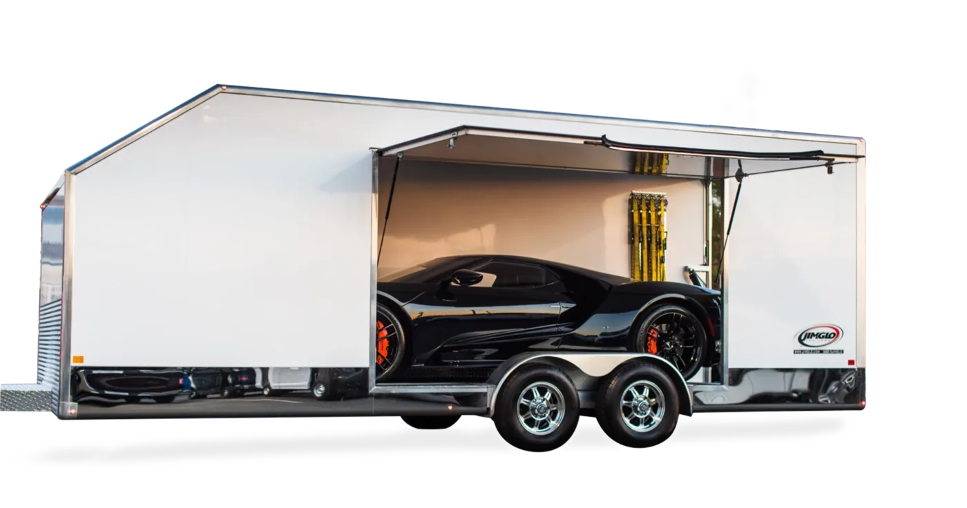 Ford Gt In A Jimglo Enclosed Trailer