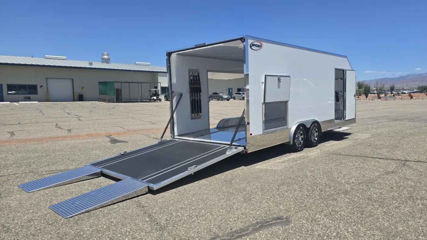 Jimglo enclosed trailer open view