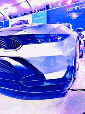 a close up of a car ford mustang gtd